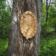 Деревянное панно из ценных пород древесины "Амурский тигр"