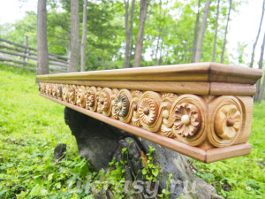 Резной деревянный карниз для штор " Цветочая поляна" 