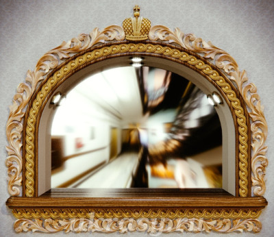 Резное деревянное зеркало "Амурское царство"