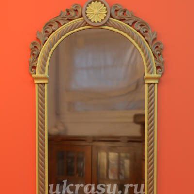 Резное деревянное зеркало "Первоцвет"